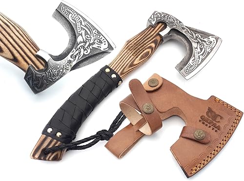 Miniatura 1 de QEPAA CRAFTS Hacha vikinga, hacha, hacha vikinga, hacha barbuda, hacha de batalla, hacha de forja de mano, regalo de cumpleaños para él (hacha