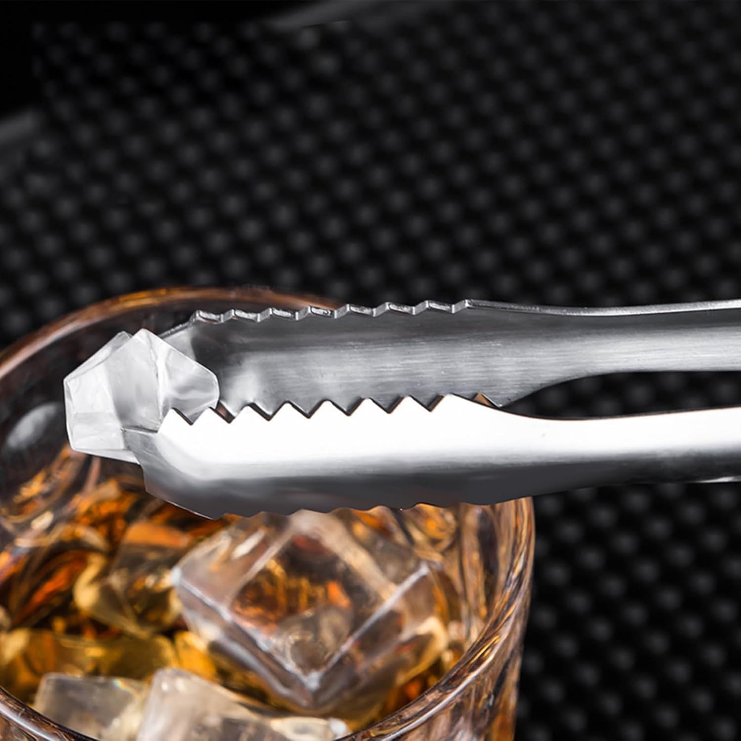 Ice Tongs, Professional Bar Tongs with Serrated Grip Teeth, for Ice Cubes Sugar Salad, Thickened Stainless Steel Sugar Cube Tongs, for Kitchen, BBQ, Party, Home, Parties, Hotel & Bar Accessories