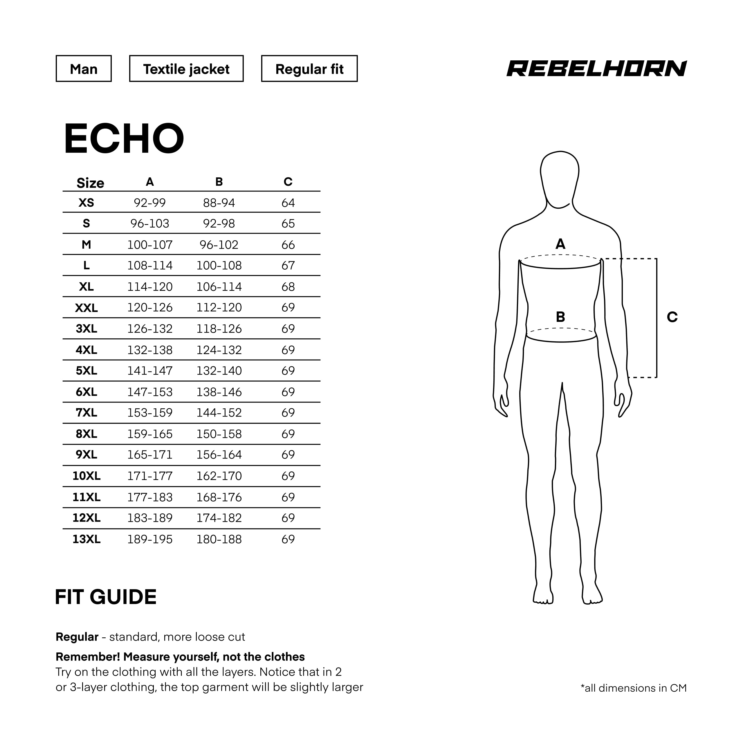 REBELHORN Echo Chaqueta de Moto Hombre | Textil | Protectores de Codos y Hombros Nivel 1 | Bolsillo Protector de Espalda | Membrana DryRide Extraíble | Paneles de Ventilación | Tallas hasta 13XL