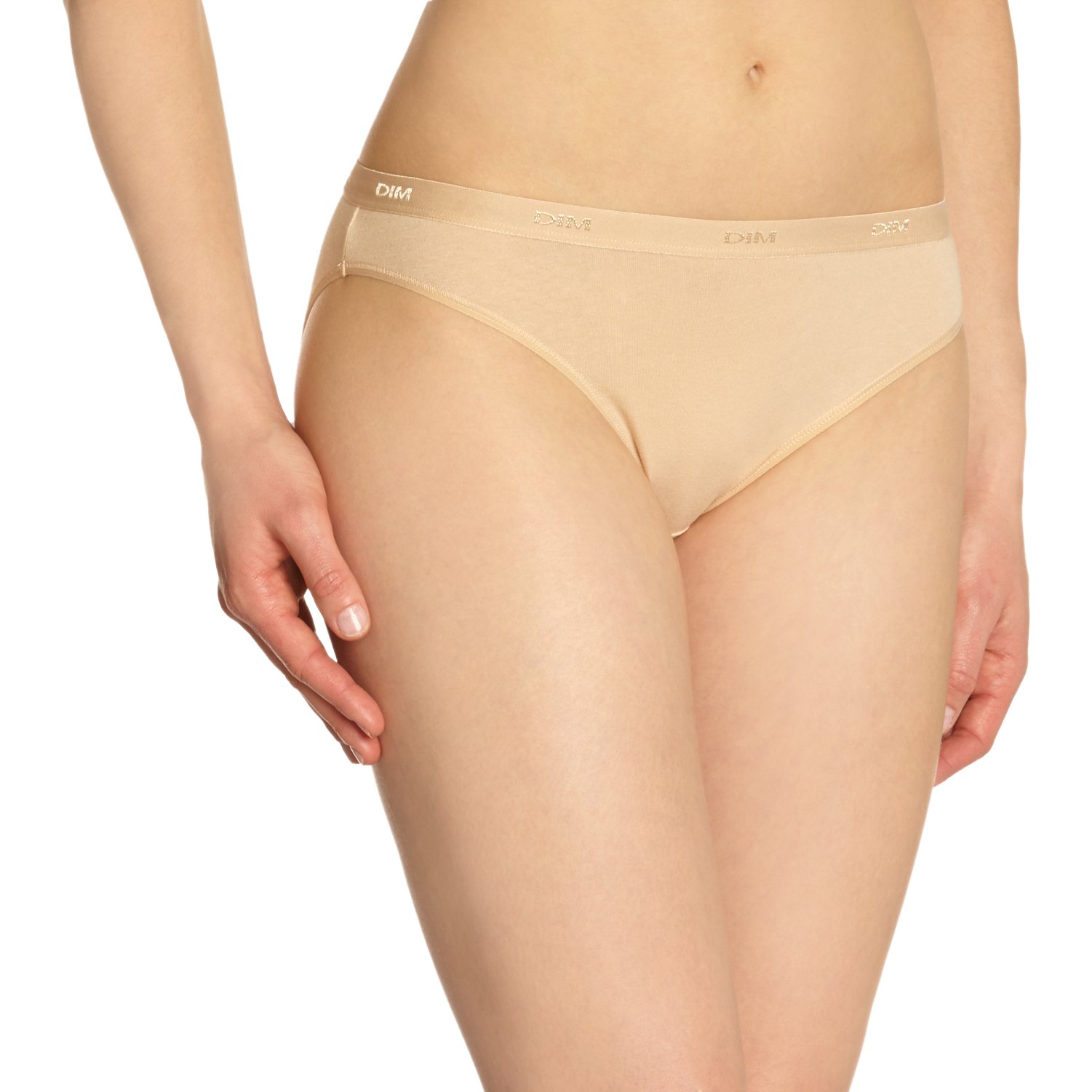 DIM Women's Les Pockets Ecodim Cotton Comfortable x3 Brief, Skin/Pink/Pearl, S