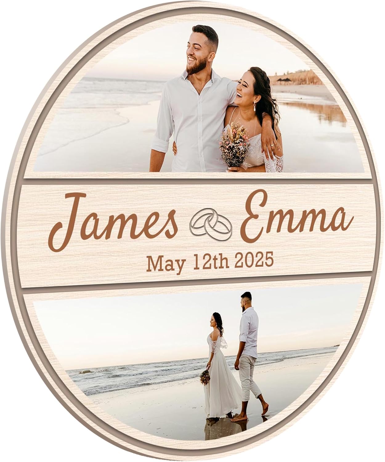 100 Pack Personalized Wedding Coasters, Custom Cardboard Coasters for Drinks with Photo Print and Text, Keepsake Wedding Favors and Gifts for Couples, 3.95" Round (Design 8)