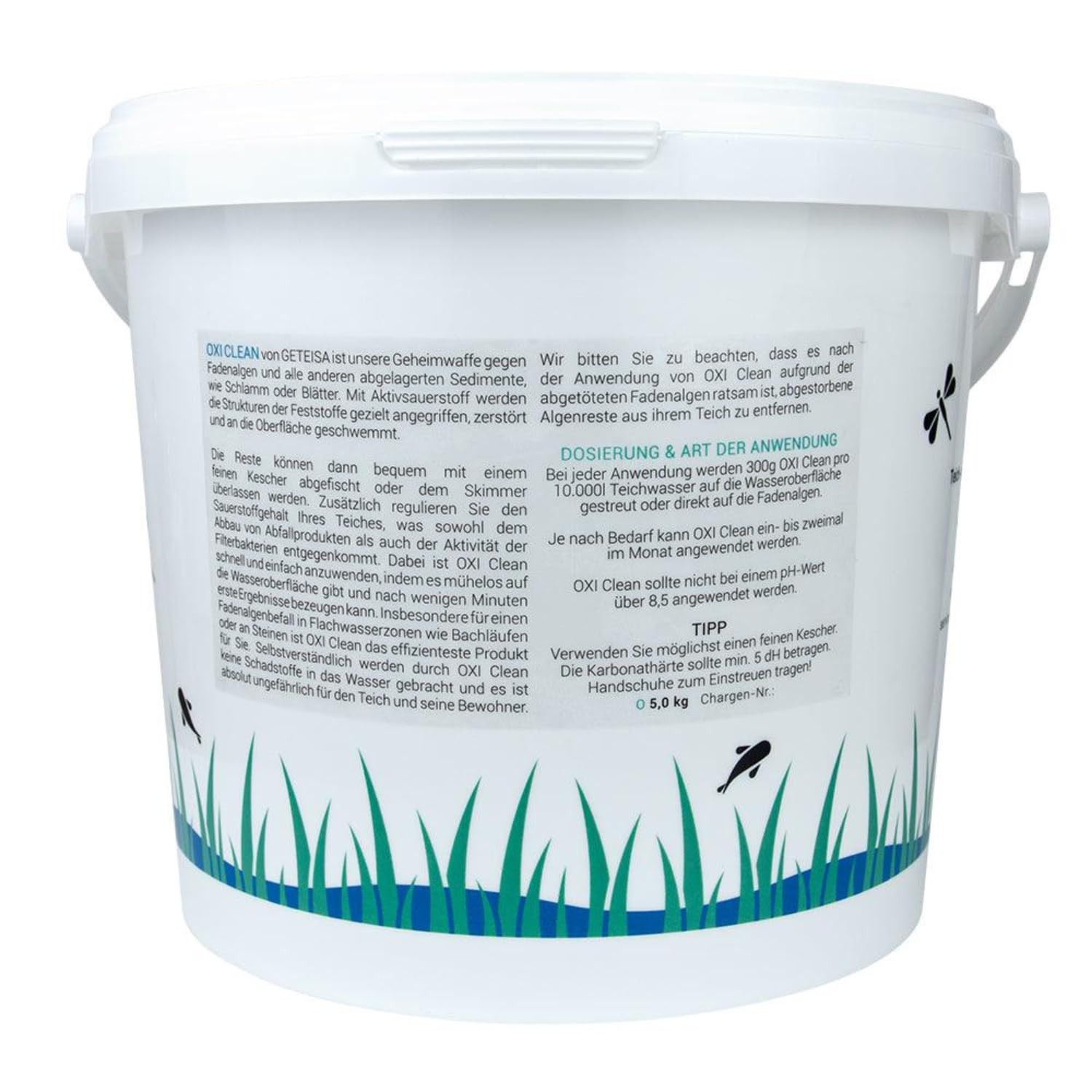 OXI Clean 5kg - Effektiver Algen- und Sedimententferner mit Sauerstofftechnologie, Fördert Teichklarheit, Sauerstoffregulierung, Made in Germany