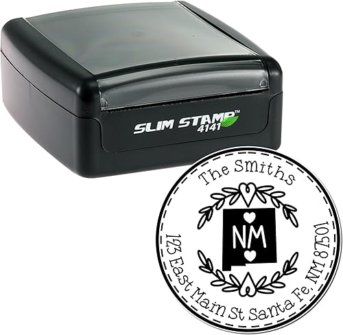 Miniatura 674 de Round State Love - Sello de dirección de devolución para Texas, uso con almohadilla de sello, mango de madera, sello de dirección de Texas