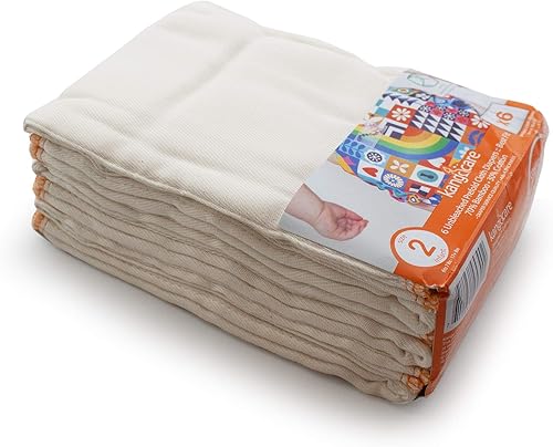Vista 11 de Kanga Care Pañales reutilizables sin blanquear 70% viscosa de rayón de bambú / 30% algodón preplegados pañales de tela (6 unidades) – Talla 3: bebé