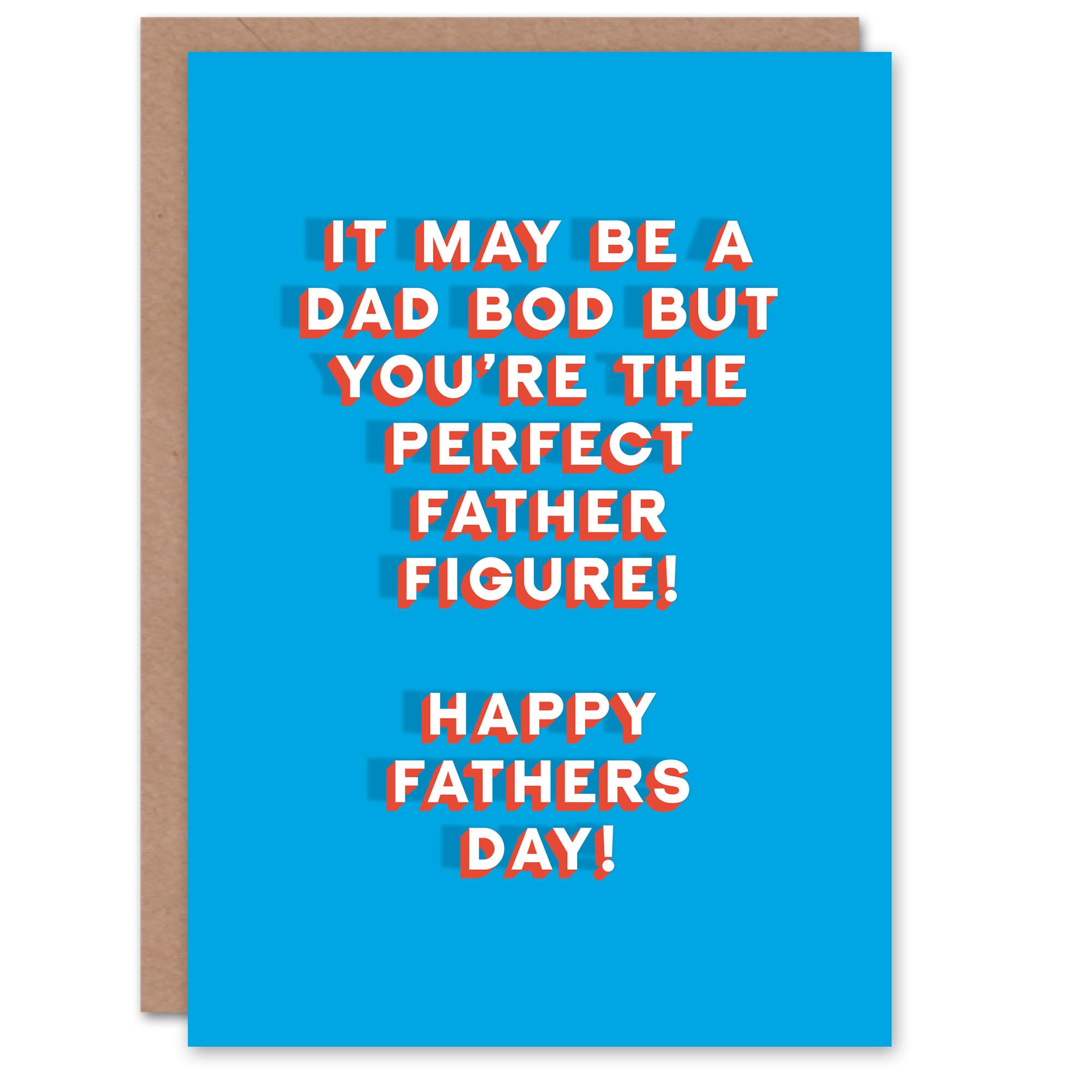 Artery8 Men's Father's Day Card Dad Bod Greeting Card Blue