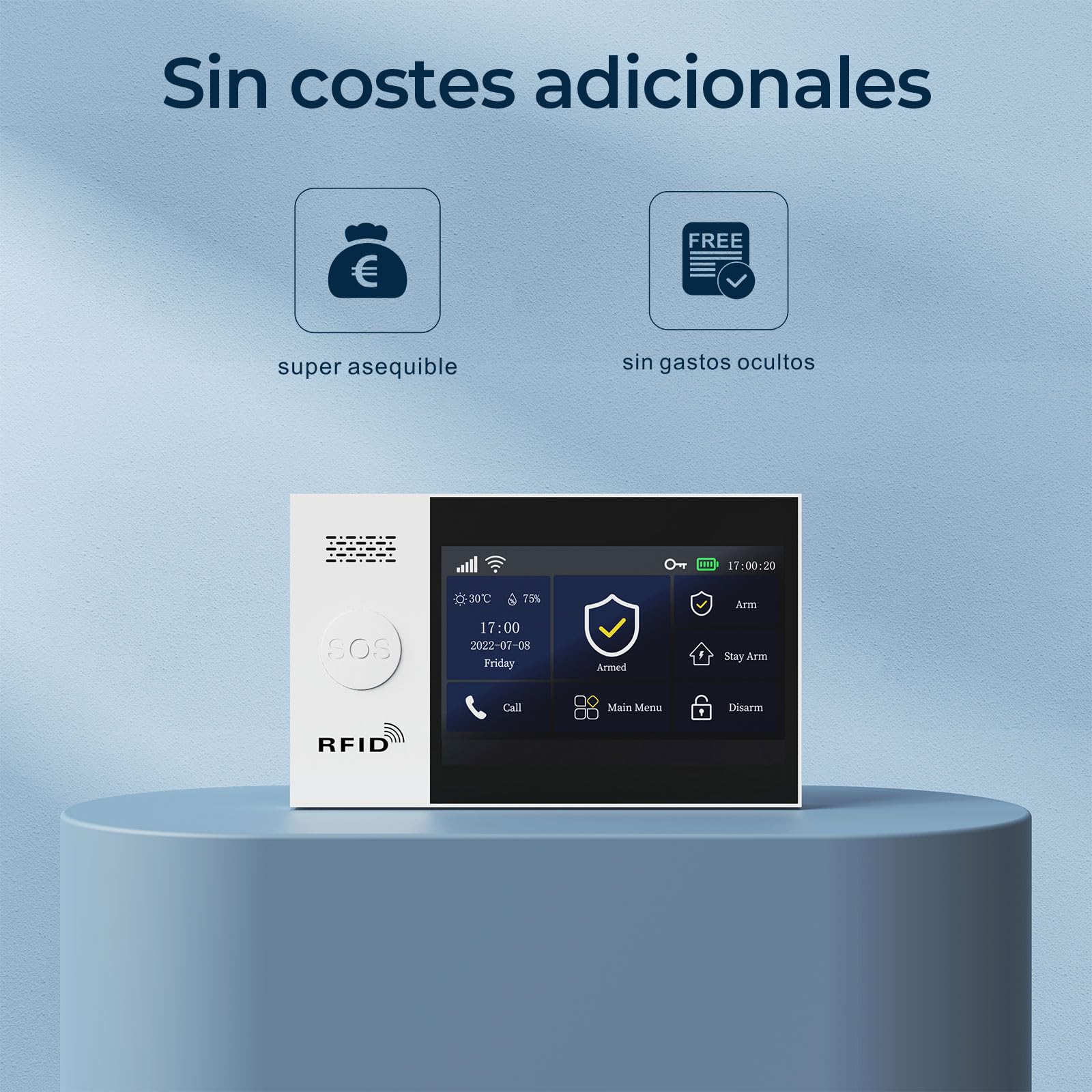 PGST Sistema de Alarma WiFi para Casa con Cámara de Vigilancia Interior, Kit Alarma de Seguridad 14-Piezas, Sensores de Apertura y Cierre, Sensor de Movimiento PIR, Sirena 110dB, Fácil Instalación