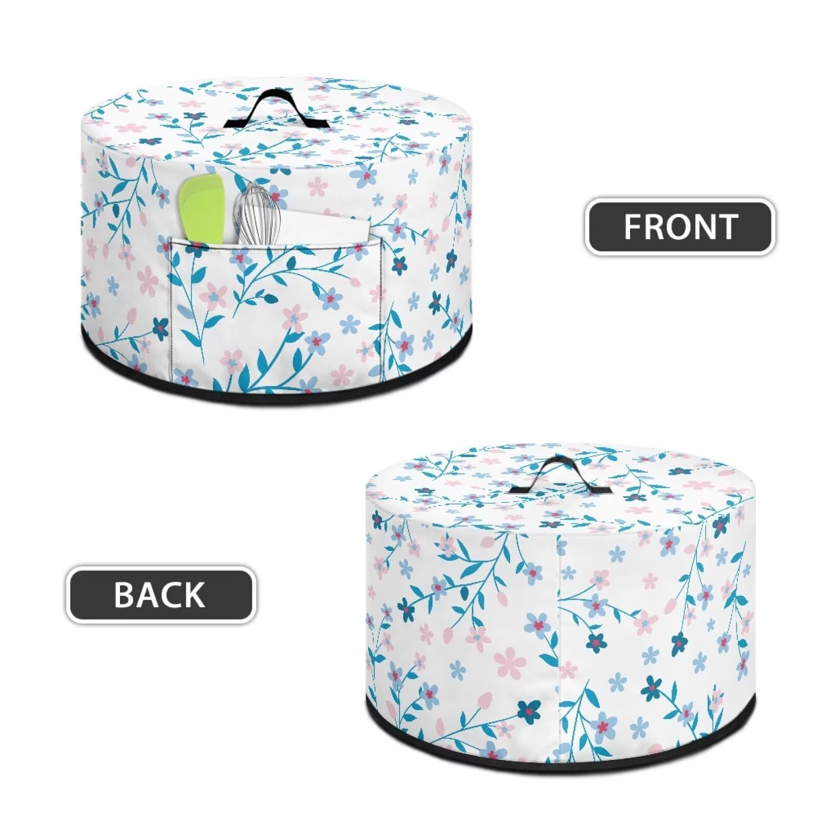 Freewander Blue Leaf Print Slow Cooker Dust Cover Kitchen Accessories Washable Slow Cooker Cover Kitchen Appliance Covers Compatible with 6-8 Quart Crock Pot