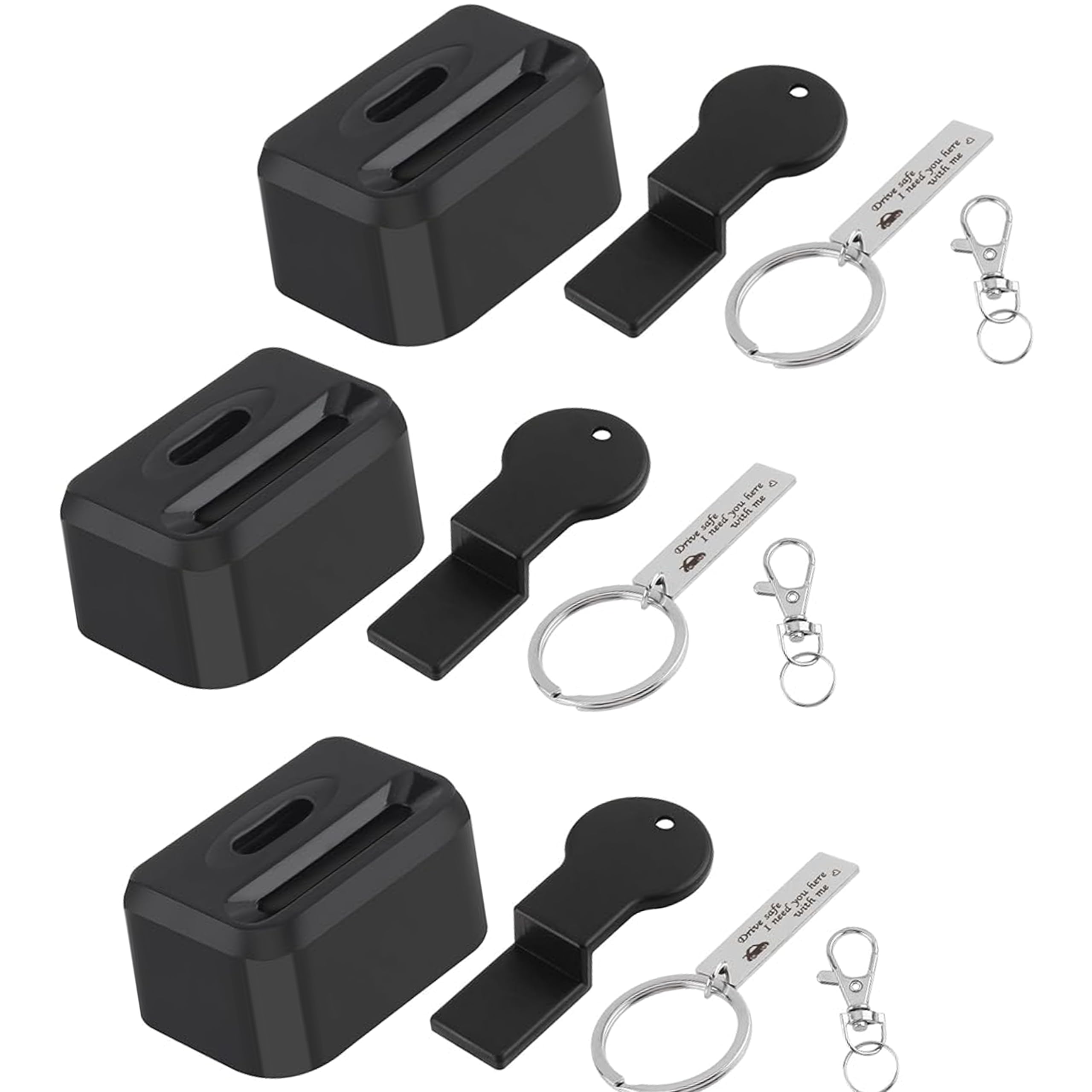 Yuelulala 3pcs Car Seat Buckle Guard, Special Needs Seatbelt Locks, Easy to Use Belt Buckle Holders Seat Buckle Covers Locking Clips Fits Most Vehicles(A302-3)