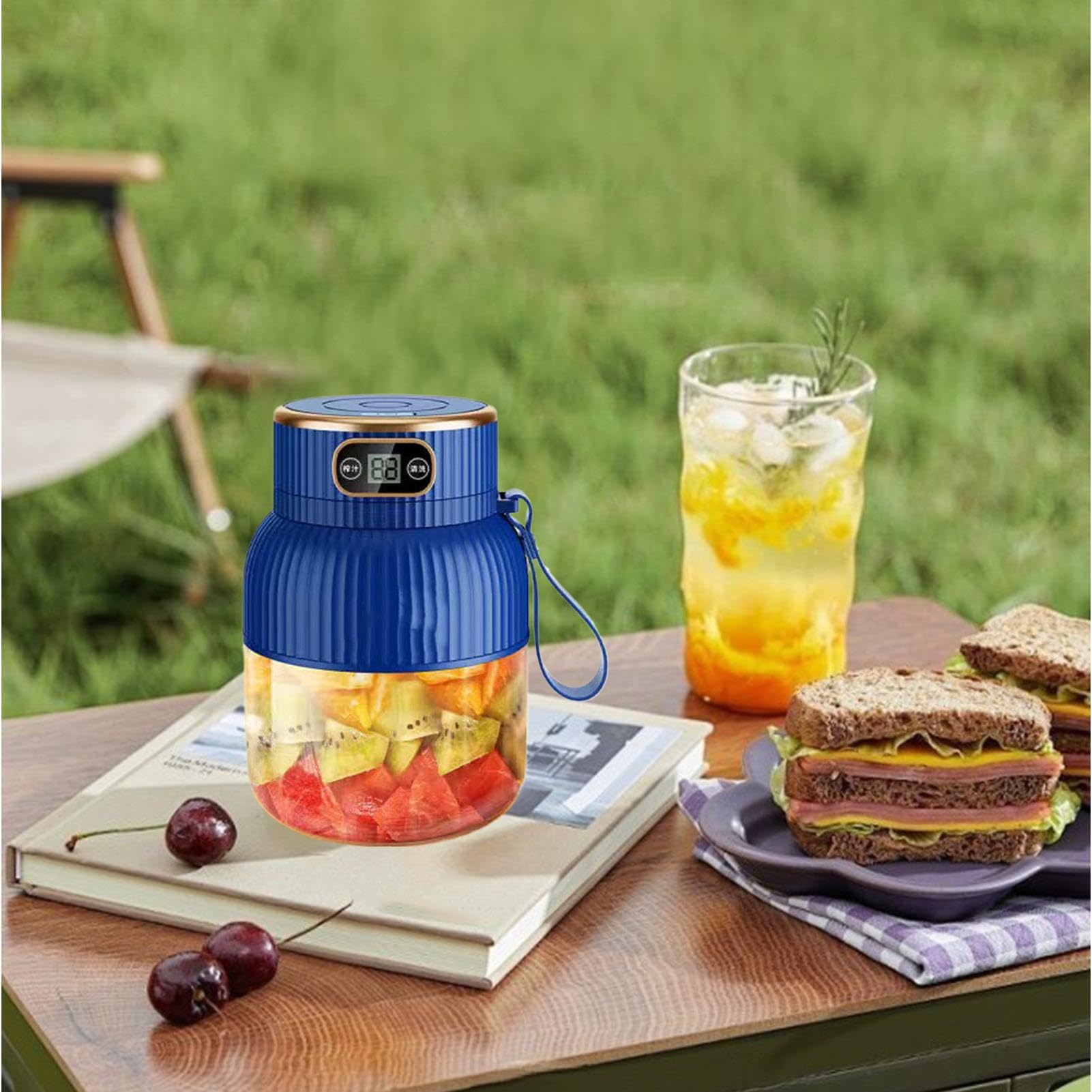 Batidora portátil, exprimidor recargable por USB, exprimidor personal para | diario, licuadoras al vacío de 600 ml, ideal para batidos y batidos del entrenamiento