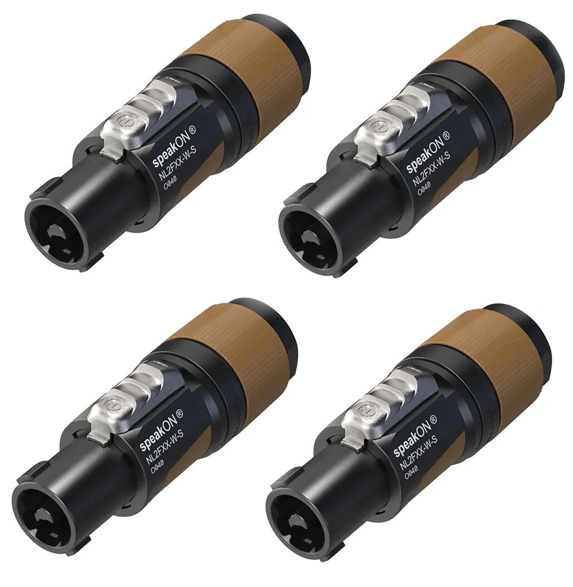 usbargainsound.com 4) Neutrik SpeakOn NL2FXX-W-S 2 Pole Inline Female Locking Speaker Connector, Black and Brown
