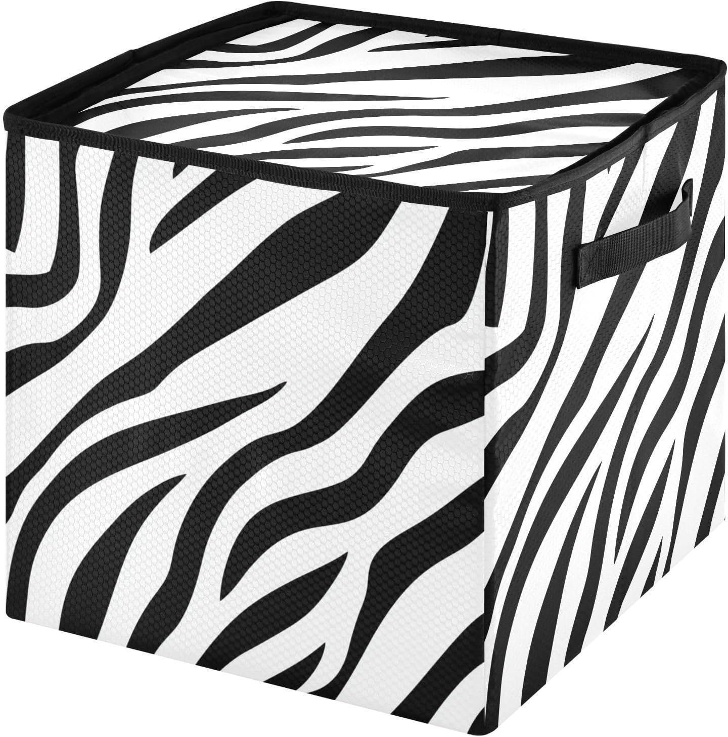 High Capacity Christmas ornament storage containers Holds Up to 64, Adjustable Dividers, Zippered Top, Two Handles Holiday Storage Case with Lid,Black White animal Stripe