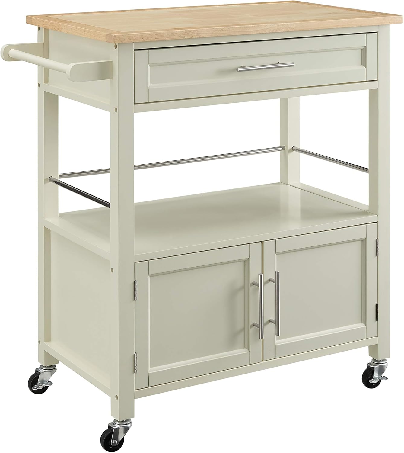 Linon Home Decor Products Marlow Kitchen Cart, Bone White