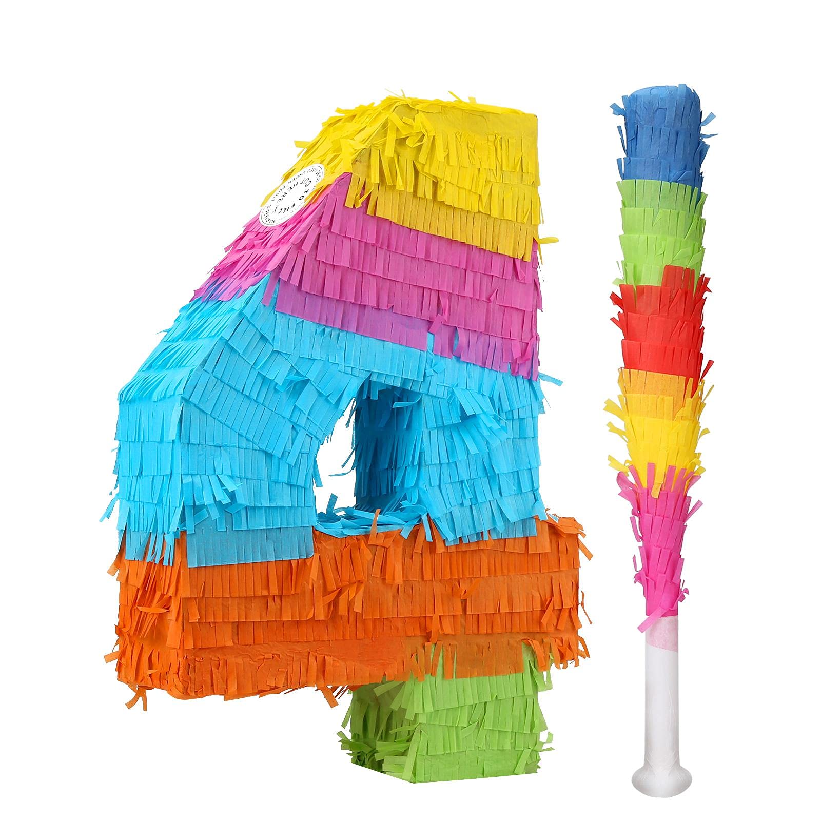 32ndShop 32nd Piñata Birthday Party Game with Stick - Number 4
