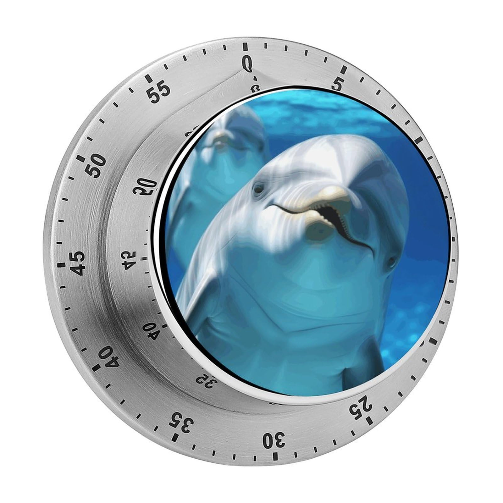 Dolphin with A Smile Printed Waterproof Christmas Timer with Loud Alarm Outdoor Timer for Cooking Exercise Baking