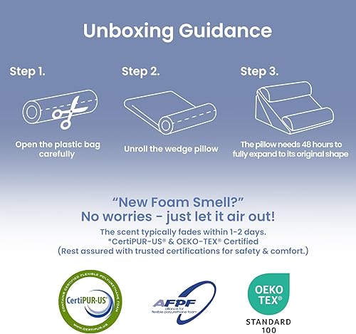 Miniatura 8 de Sasttie Juego de almohadas de cuña para después de la cirugía, 3 piezas, cabecero de almohada de cuña ajustable con cojín de espuma viscoelástica
