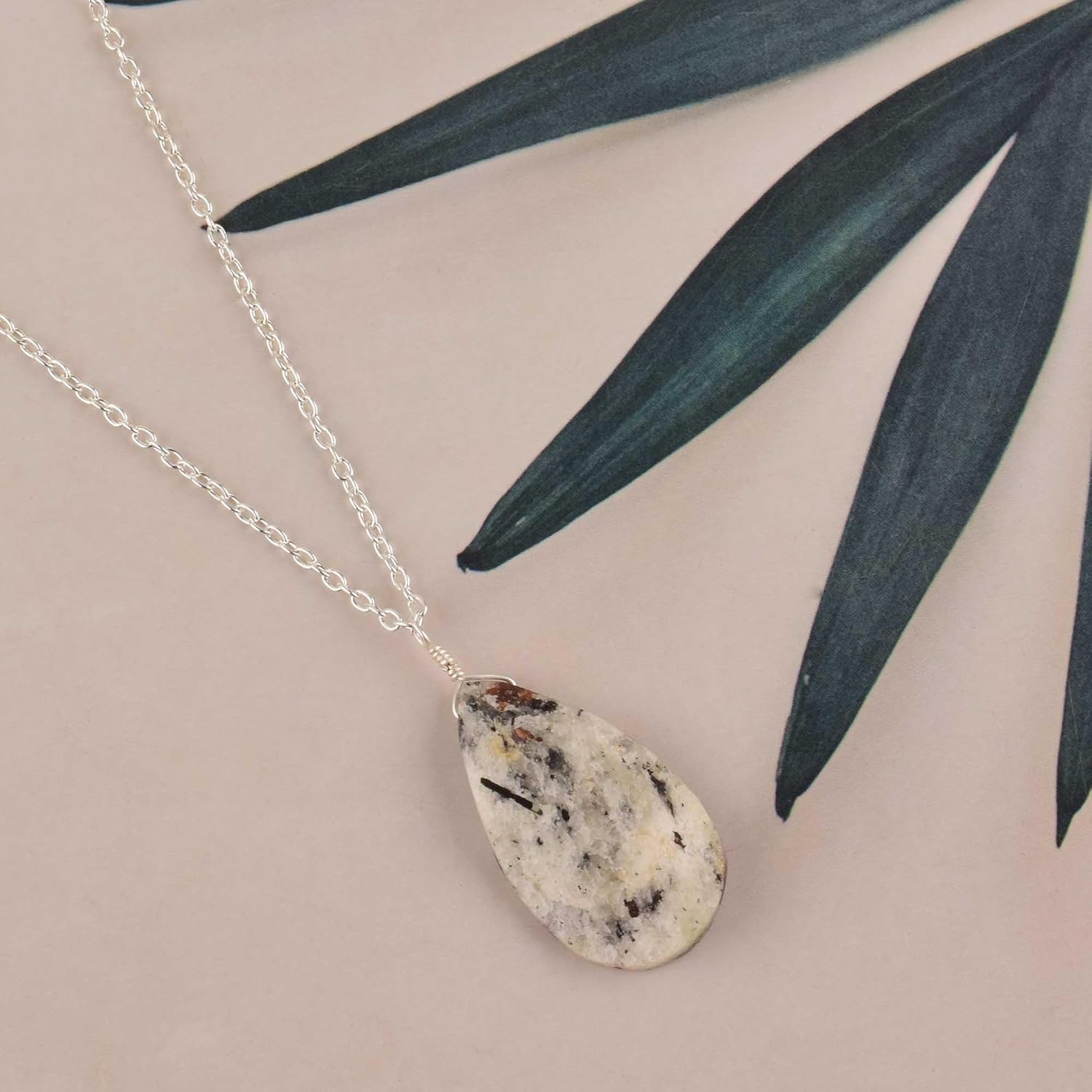 Natural Astrophyllite Crystals Pendant Necklace, Raw Pear Gemstone, Energy Healing Crystals, Birthday, Gift for Her, Gemstone Jewelry 18 inch AAA+ Quality (astrophyllite) - Image 2