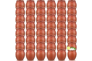 Gejoy 48 Pcs 3oz: Mexican Clay Cups Fiesta de Barro Cantaritos Shooters