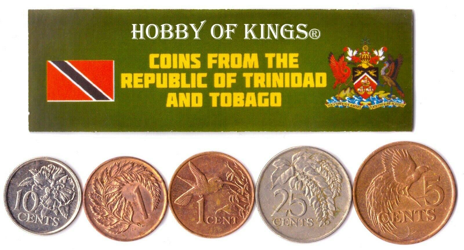 Trinidad and Tobago 5 Mixed Coins