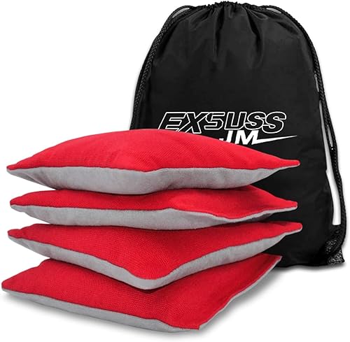 JMEXSUSS Bolsas regulativas de cornhole con bolsa de mano, resistentes a todo tipo de clima, bolsas de agujero de maíz de tela de pato, juego de 4