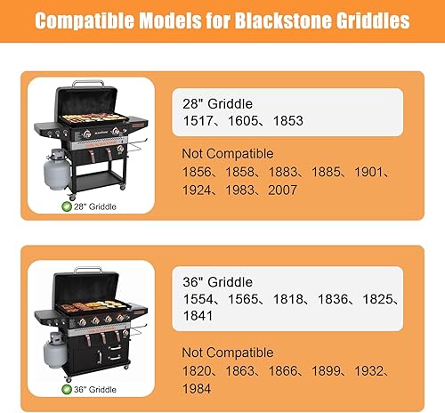 Miniatura 3 de Barbqtime Piezas de repuesto para bandejas de goteo para parrilla Blackstone de 28 y 36 pulgadas, soportes para tazas de grasa para parrilla