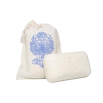 BARR-CO. Original Scent Oatmeal Saddle Triple-Milled Bar Soap, Tranquil Milky Scent with Oat, Vanilla & Vetiver, Shea Moisturizing Soap, All-Natural Soap for Women & Men 10.5 oz