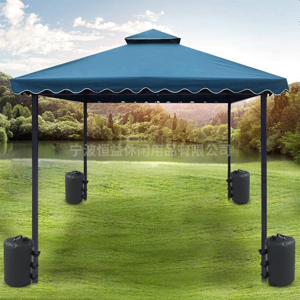 4er Set Pavillon Gewichte, PVC Gewichtstaschen Sandsäcke, Sandsäcke zum Befüllen, Beschweren Sandsack zum Befüllt Wasser Sand Tasche für Camping Gartenzelte Faltpavillon, 7L:18x28cm,Grau