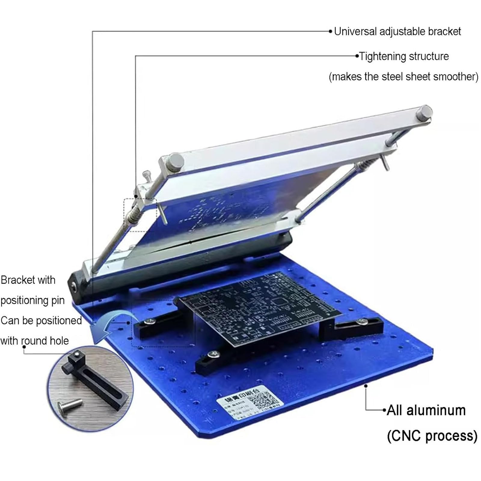 Maszyna drukarska SMT, ręczna drukarka szablonowa do pasty lutowniczej, maksymalny rozmiar druku 170 x 170 mm, regulowana wysokość dla precyzyjnego prototypowania PCB
