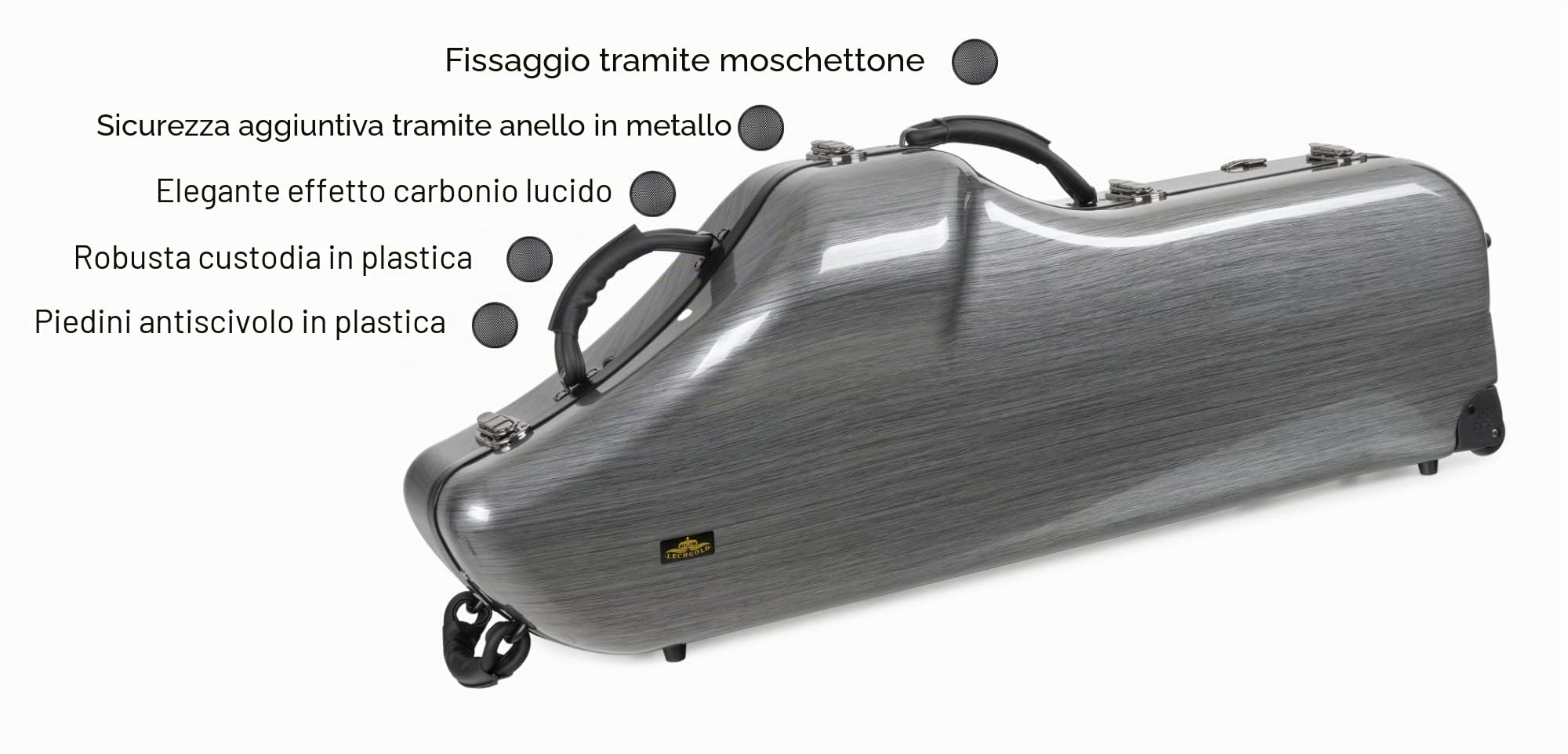 Custodia Lechgold Deluxe per Sassofono Baritono, Peso: 6, 6 kg | Custodia per strumenti Lechgold "Deluxe" per sassofono baritono, Custodia robusta in plastica, Guscio rigido ammortizzante