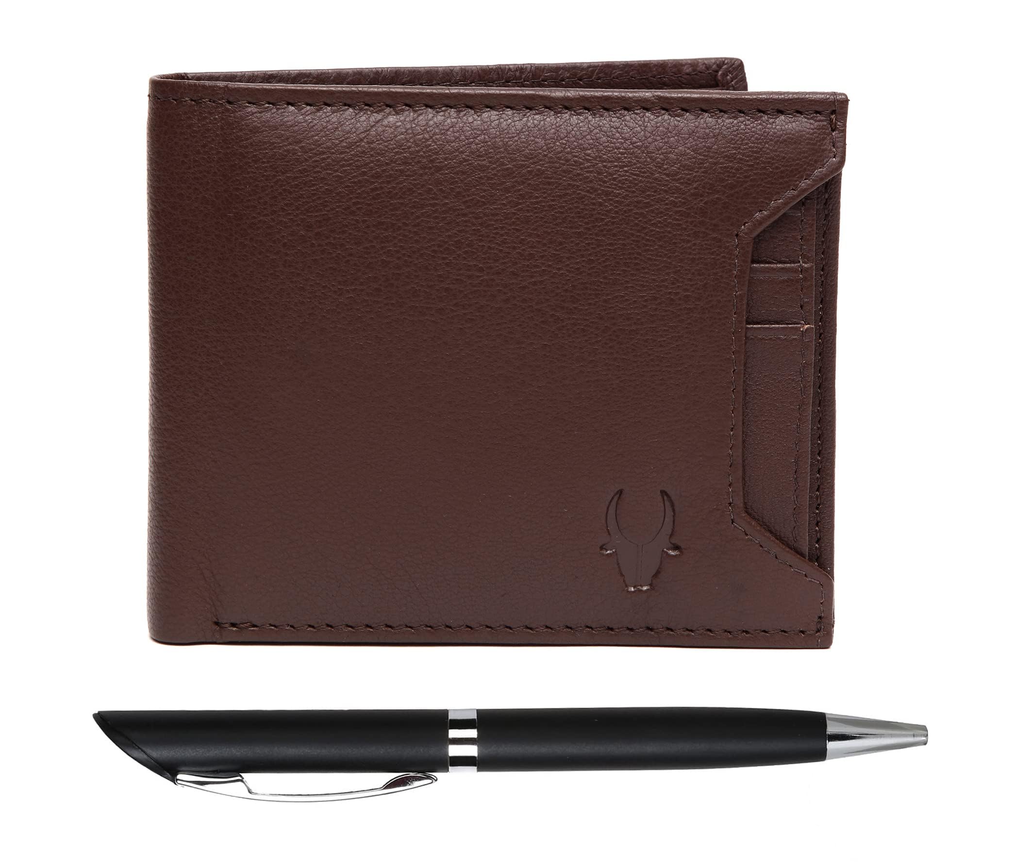 WildHorn Men's Brown Genuine Leather Wallet Gift Set Combo