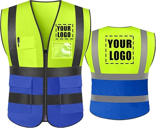 Chaleco de seguridad reflectante de alta visibilidad, personaliza tu texto en el chaleco de ropa de trabajo