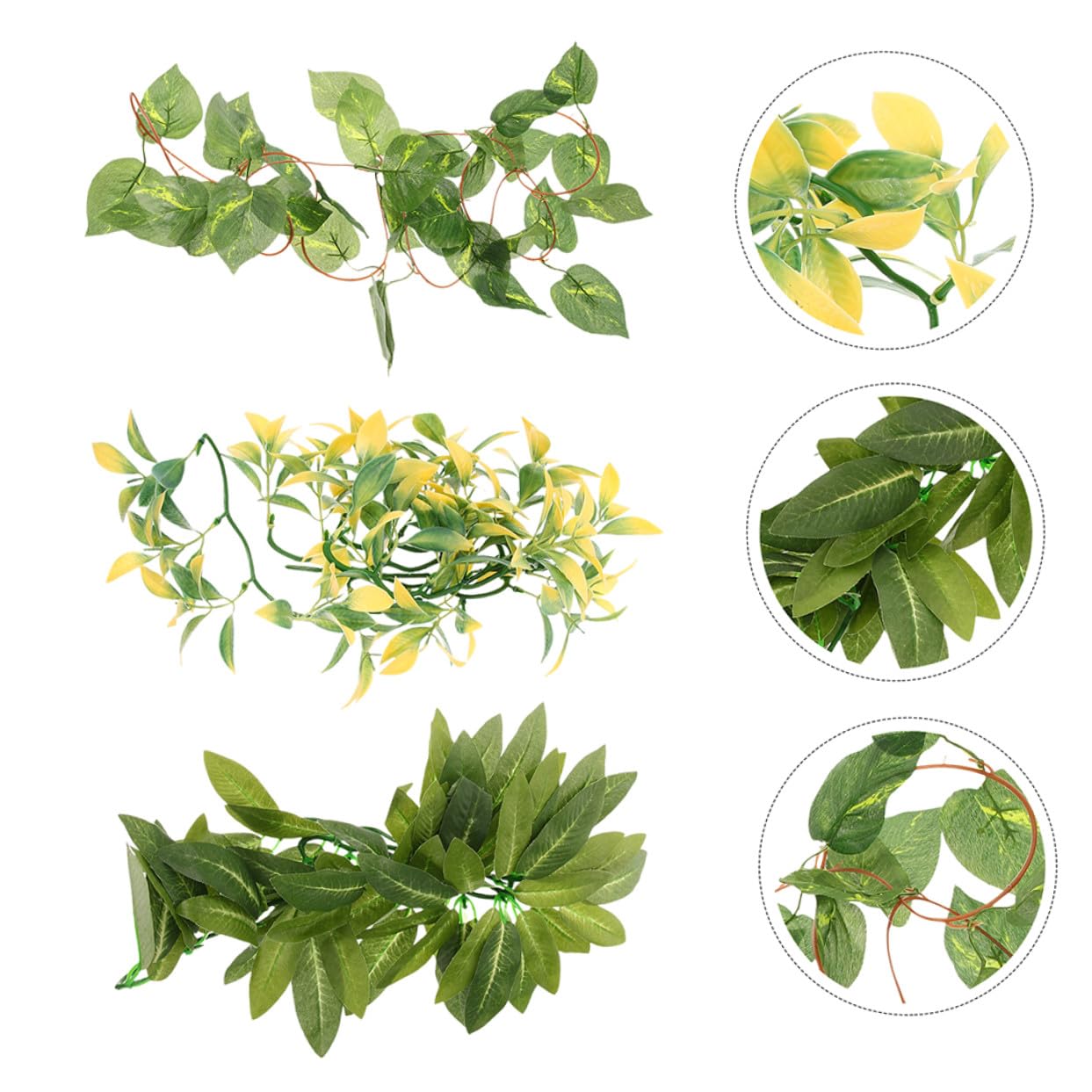 Mipcase 6piezas Plantas Artificiales para Reptiles Decoración de Terrarios Enredaderas Colgantes de Plástico para Acuarios Jaulas Plantas Trepadoras para Decoración de Terrarios
