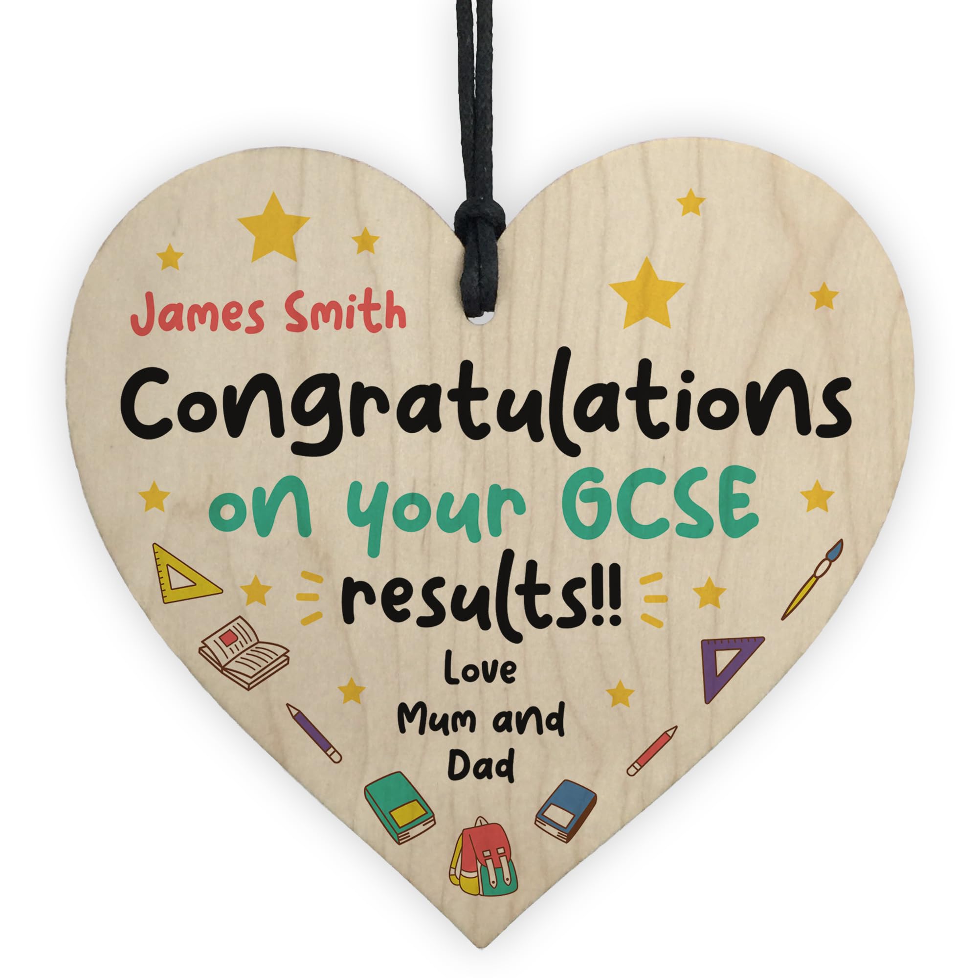 Red Ocean Personalised Congratulations For Results Day GCSEs For Daughter Son Grandson Granddaughter Well Done From Mum Dad Nan Grandad Special Keepsake