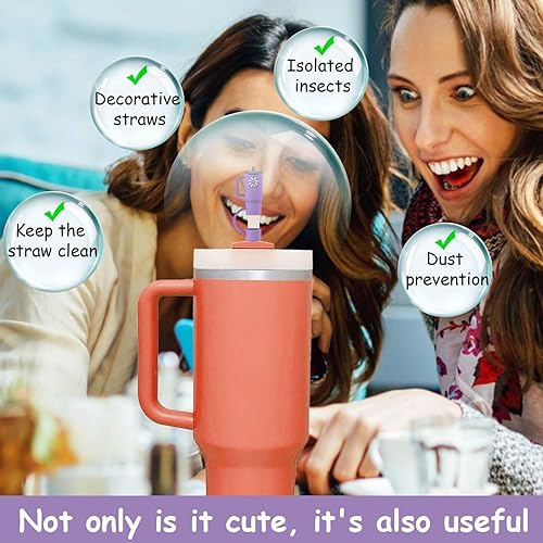 Miniatura 3 de Silicone Straw Covers Cap for Stanley Cup,Silicone Caps for Straws,Silicone Straw Topper Compatible with Stanley Tumbler with Handle,Stanley Straw