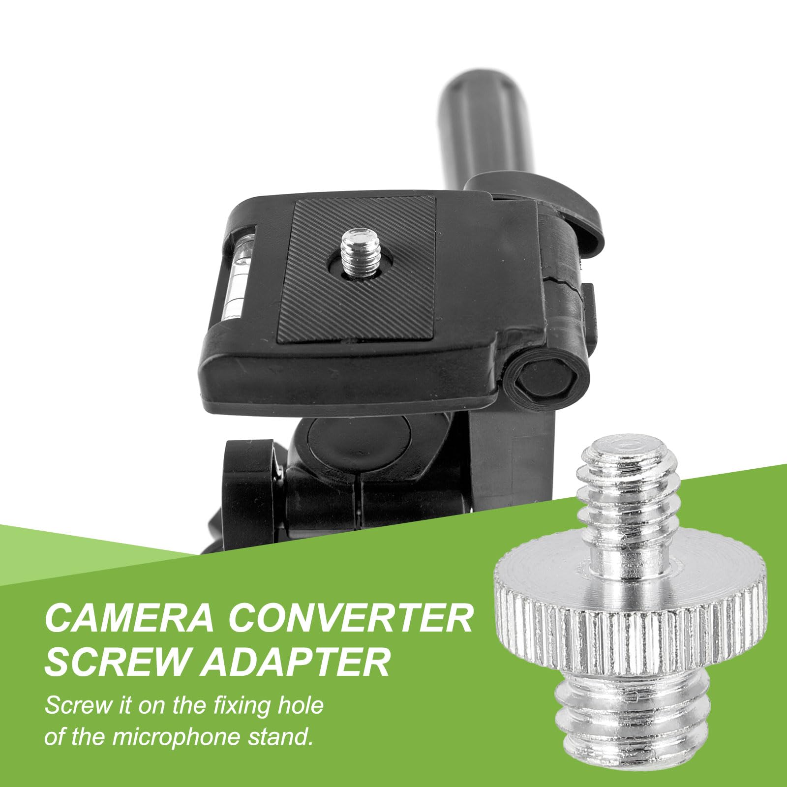 PATIKIL Adattatore Filettato Da 3/8" Maschio A 1/4" Maschio Per Treppiede Fotocamera, 2 Pezzi Adattatore Convertitore Per Microfono Treppiede Monopiede Testa A Sfera Supporto Luce, Argento