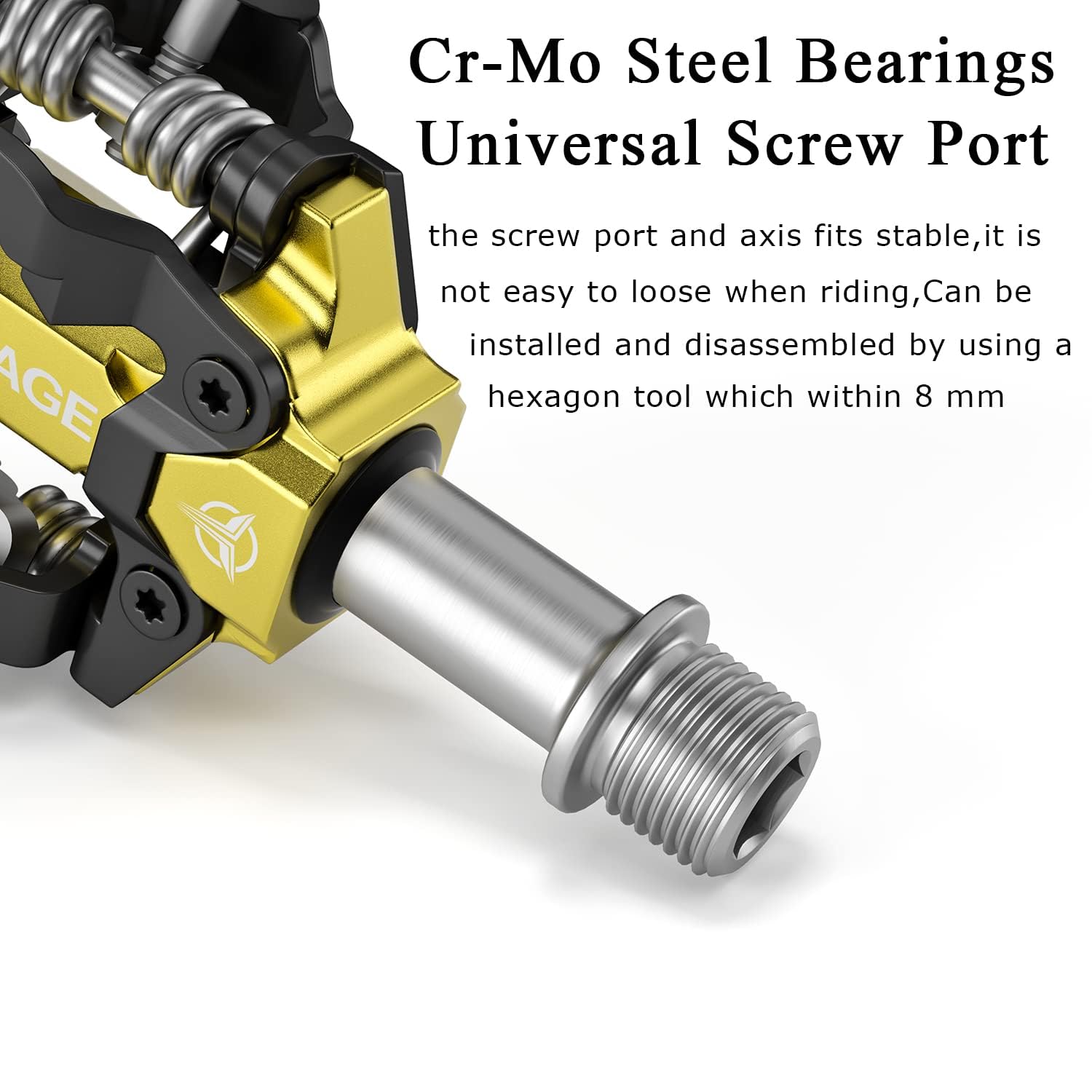 GEWAGE Pedales klick MTB SPD – Aluminio fresado CNC, Sistema SPD Doble Cara, tensión de liberación Ajustable, compatibles con Sistemas SPD, Rosca 9/16", Ligeros (365g), Ideales para MTB