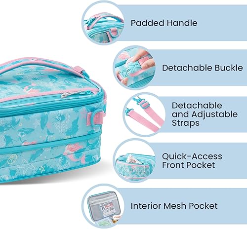 Miniatura 5 de Everfun Lonchera expandible para niñas con contenedor, bolsa de almuerzo Bento aislada, reutilizable, resistente al agua, bolsa de almuerzo para la