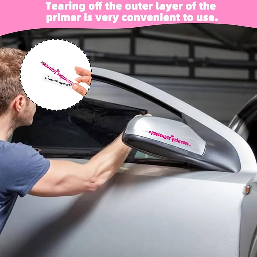 Adesivi Passenger Princess Per Auto - 4 Pezzi Decorativi Per Finestrini - Design Corona E Stelle - Foto 8