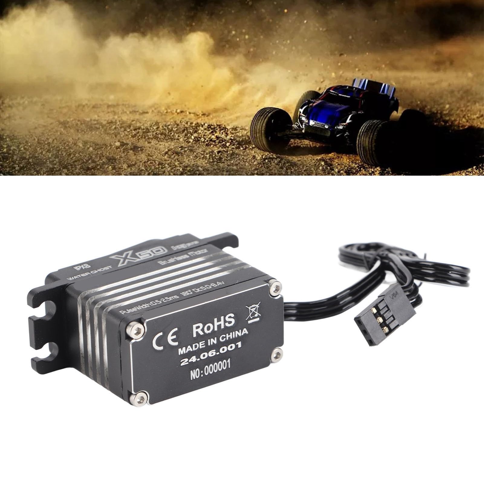AMONIDA Wodoodporna Konstrukcja Szybkiego Serwa Silnika RC dla łodzi Samochodowej 1/10 1/8 RC ze Stopu Aluminium 50 Kg
