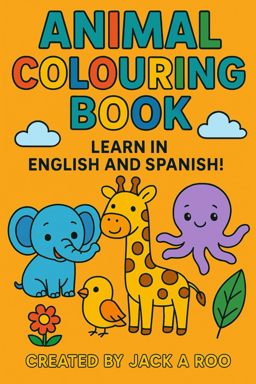 Animal Colouring Book (Learn in English and Spanish)
