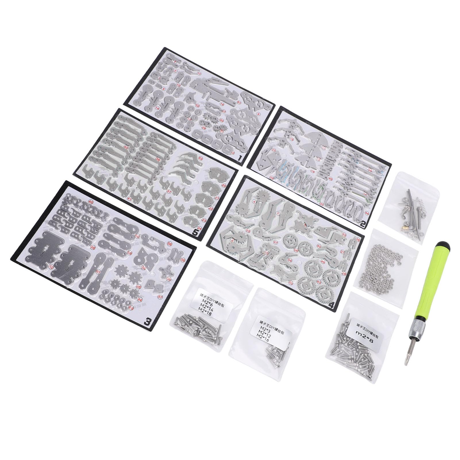 Generic Zestaw Puzzli Metalowych 3D Wysoka dokładność DIY Puzzle Mechaniczne Klocki dla Dzieci i Dorosłych Metalowe Galwanizowane 18x17x11cm (SILVER)