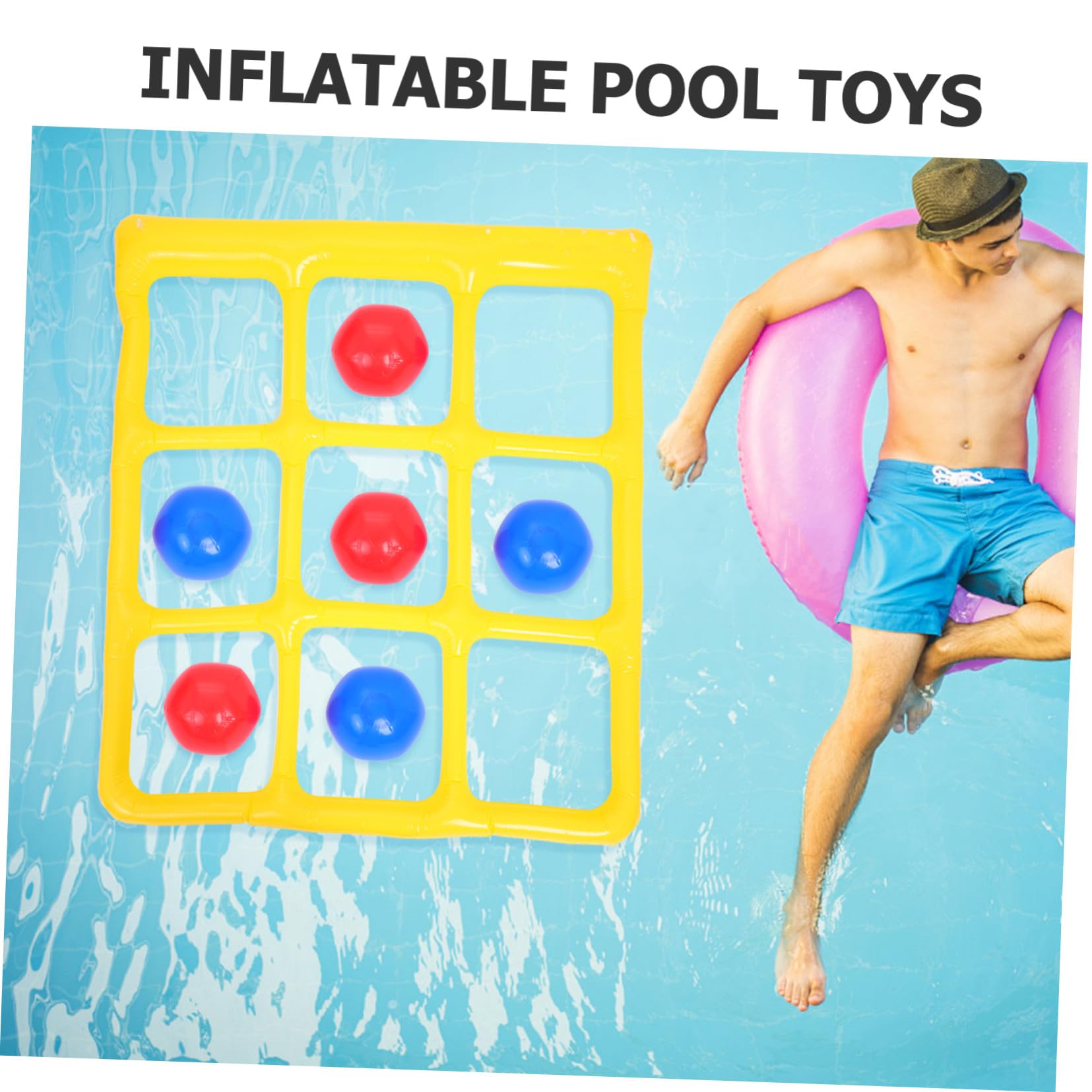 Juguetes Acuáticos Inflables para Piscina, Juego 1 Set PVC | 9 Cuadrículas, Fácil de Inflar y Desinflar, Decoracion Verano, para Niños y Adultos