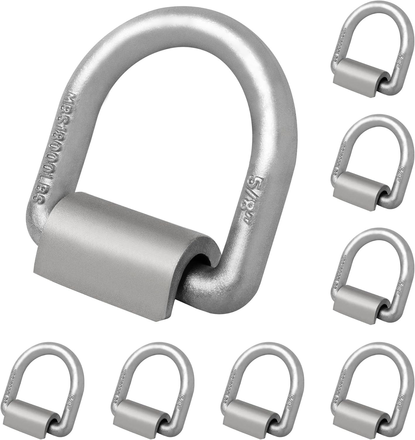 Lonffery 8 Pack 5/8" Weld on D Ring, 18000lbs Heavy Duty Forged D Ring Tie Down Anchor for Trailer, Truck Cargo, Boat, RV