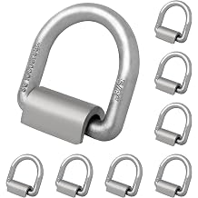 Lonffery 8 Pack 5/8 "لحام على D Ring، 18000 رطل الثقيلة مزورة D Ring التعادل أسفل مرساة للمقطورة، شاحنة البضائع، قارب، RV
