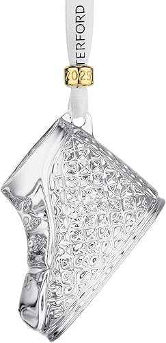 Miniatura 4 de Waterford Adorno personalizado de la primera bota de bebé, edición 2025, adorno de Navidad de cristal grabado personalizado para recién nacidos,