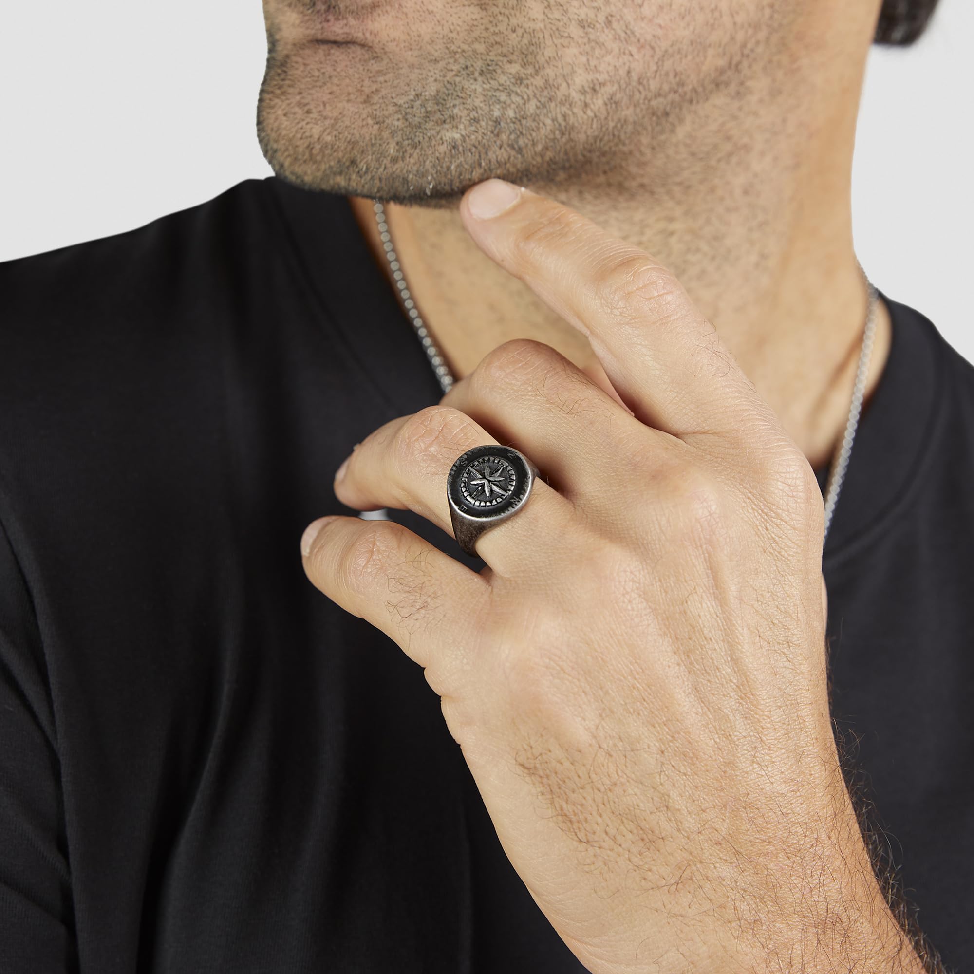 s.Oliver Ring für Herren - IP Gun - Gr. 60 - Edelstahl poliert - wasserfest & hautfreundlich