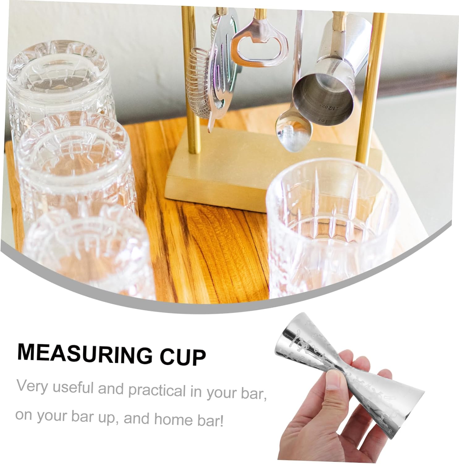 Mikinona 1pc Stainless Steel Jigger Measuring Cup for Bartending Scale for Accurate Measurements Bar Tool for Home Cafe and Ktv Use