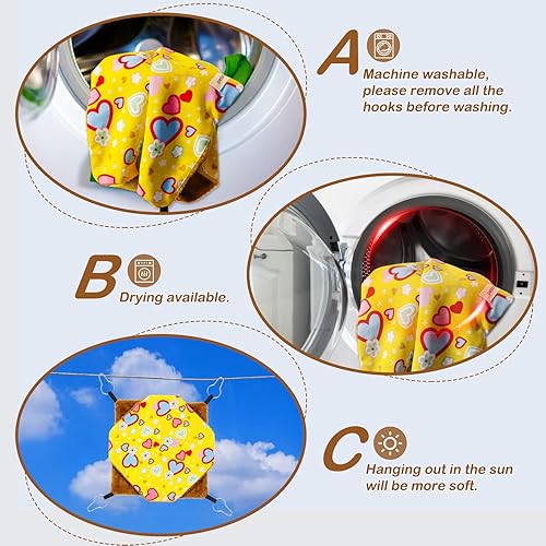 Miniatura 7 de Hamaca para Hurón y Rata, Juguetes Refugio para Cobayo, Cama Grande y Suave para Animales Pequeños, Hamaca para Planeador del Azúcar, Chinchilla y