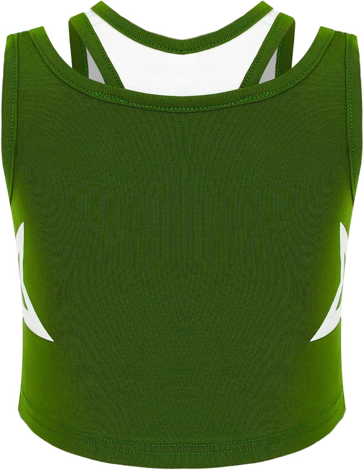 Kaerm Sport Vest Sleeveless Girl Printed Round Neck Dance Street Hip Hop Dance Short Top T-Shirt Shoulder Color 4-16 Years