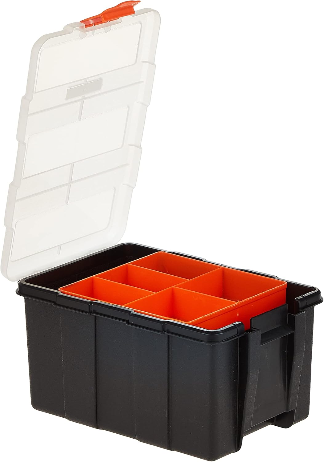Tactix 320020 Hardware & Parts Organizers, 4 Piece Set, Black/Orange - 