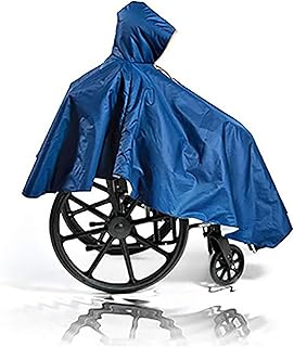 Fonakei Waterproof Wheelchair Poncho, Windproof Rain cover adults Mobility Scooter Poncho Cape